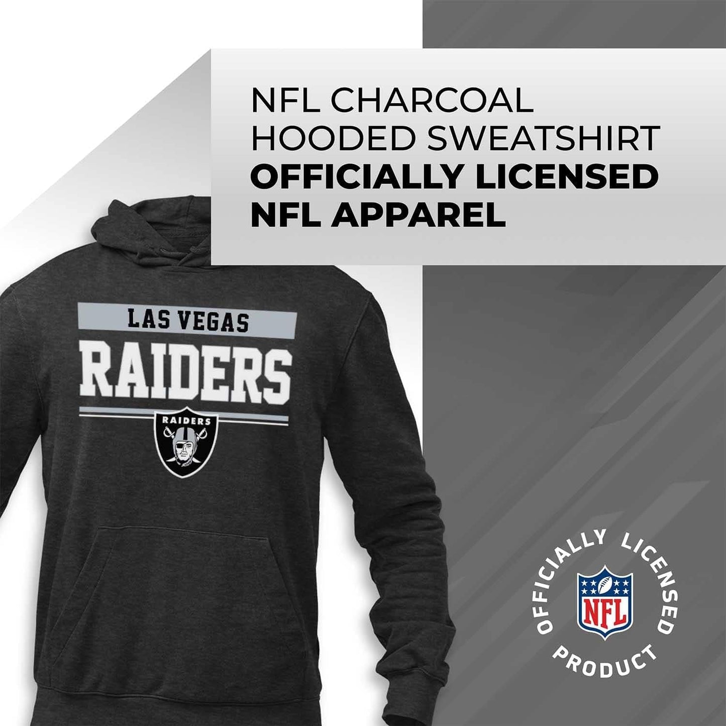 NFL Adult Gameday Charcoal Hooded Sweatshirt - Cotton & Polyester Blend - Stay Warm and Represent Your Team